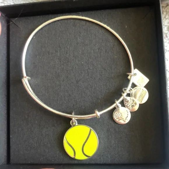 Alex and Ani silver tennis ball charm bracelet - Picture 2 of 4